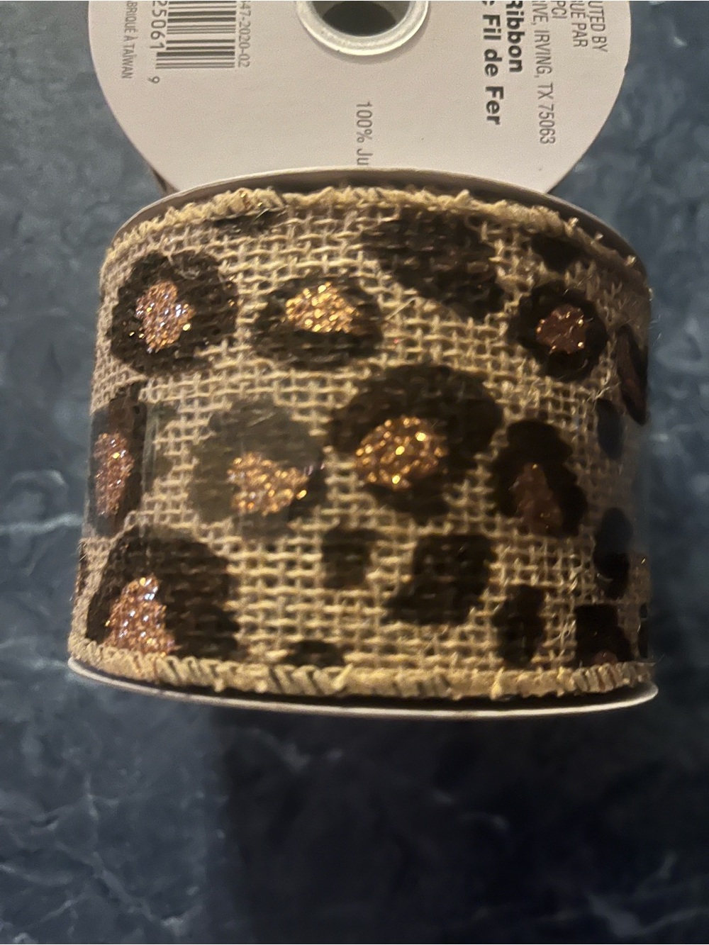2 Brand New Rolls Leopard Print Wired Jute Ribbon – 2½” x 21 ft